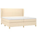 Pat box spring cu saltea, crem, 200x200 cm, textil - WALTI WALTI