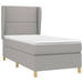Pat box spring cu saltea, gri deschis, 90x190 cm, textil - WALTI WALTI