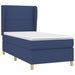 Pat box spring cu saltea, albastru, 100x200 cm, textil - WALTI WALTI