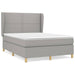 Pat box spring cu saltea, gri deschis, 140x190 cm, textil - WALTI WALTI
