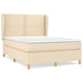 Pat box spring cu saltea, crem, 140x200 cm, textil - WALTI WALTI