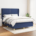 Pat box spring cu saltea, albastru, 140x200 cm, textil - WALTI WALTI