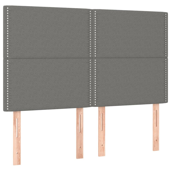 Pat box spring cu saltea, gri închis, 140x200 cm, textil - WALTI WALTI
