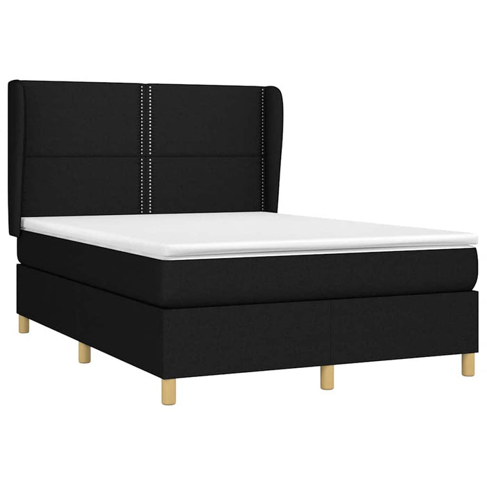 Pat box spring cu saltea, negru, 140x200 cm, textil - WALTI WALTI