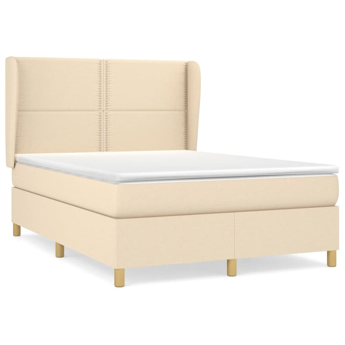 Pat continental cu saltea, crem, 140x200 cm, material textil - WALTI WALTI