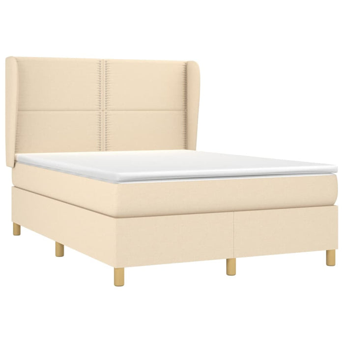 Pat continental cu saltea, crem, 140x200 cm, material textil - WALTI WALTI
