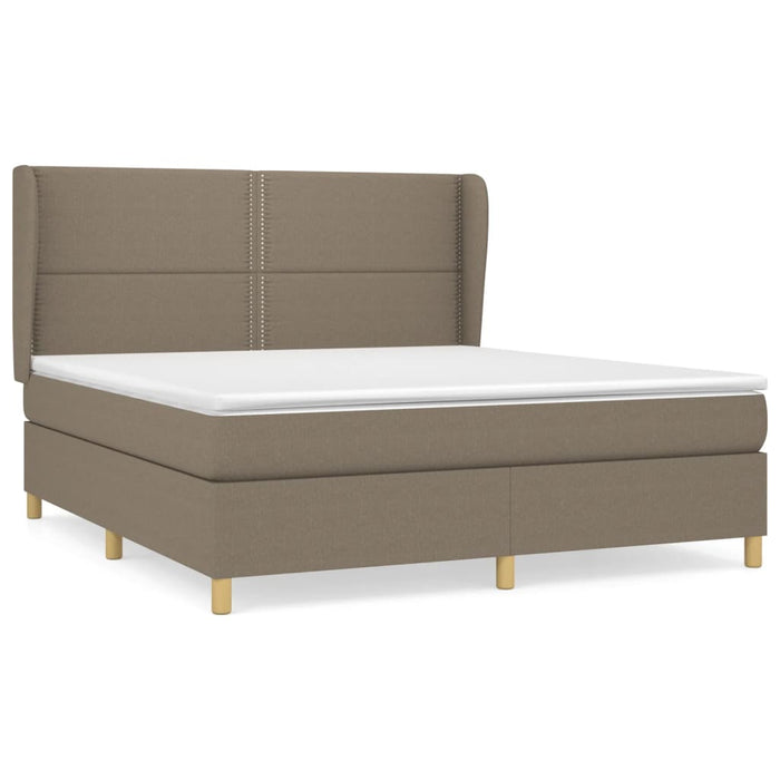 Pat continental cu saltea, gri taupe, 180x200 cm, textil - WALTI WALTI
