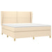 Pat continental cu saltea, crem, 180x200 cm, textil - WALTI WALTI