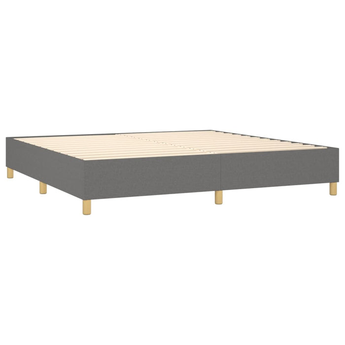 Pat box spring cu saltea, gri închis, 200x200 cm, textil - WALTI WALTI