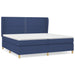 Pat box spring cu saltea, albastru, 200x200 cm, textil - WALTI WALTI