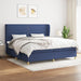 Pat box spring cu saltea, albastru, 200x200 cm, textil - WALTI WALTI