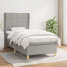Pat continental cu saltea, gri deschis, 80x200 cm, textil - WALTI WALTI
