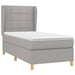 Pat box spring cu saltea, gri deschis, 90x190 cm, textil - WALTI WALTI
