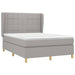 Pat box spring cu saltea, gri deschis, 140x190 cm, textil - WALTI WALTI