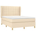 Pat box spring cu saltea, crem, 140x200 cm, textil - WALTI WALTI
