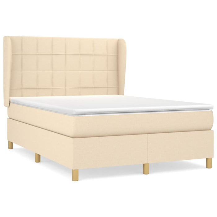 Pat continental cu saltea, crem, 140x200 cm, material textil - WALTI WALTI