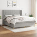 Pat continental cu saltea, gri deschis, 160x200 cm, textil - WALTI WALTI