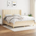 Pat box spring cu saltea, crem, 160x200 cm, material textil - WALTI WALTI