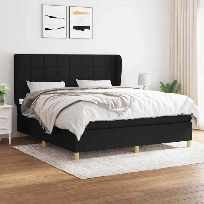 Pat box spring cu saltea, negru, 180x200 cm, catifea - WALTI WALTI