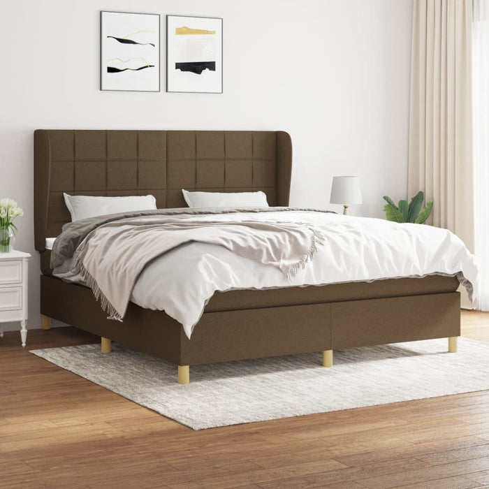 Pat continental cu saltea maro închis 180x200cm material textil WALTI