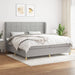 Pat box spring cu saltea, gri deschis, 200x200 cm, textil - WALTI WALTI