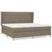 Pat box spring cu saltea, gri taupe, 200x200 cm, textil - WALTI WALTI