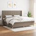 Pat box spring cu saltea, gri taupe, 200x200 cm, textil - WALTI WALTI