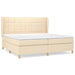 Pat box spring cu saltea, crem, 200x200 cm, textil - WALTI WALTI