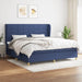 Pat box spring cu saltea, albastru, 200x200 cm, textil - WALTI WALTI