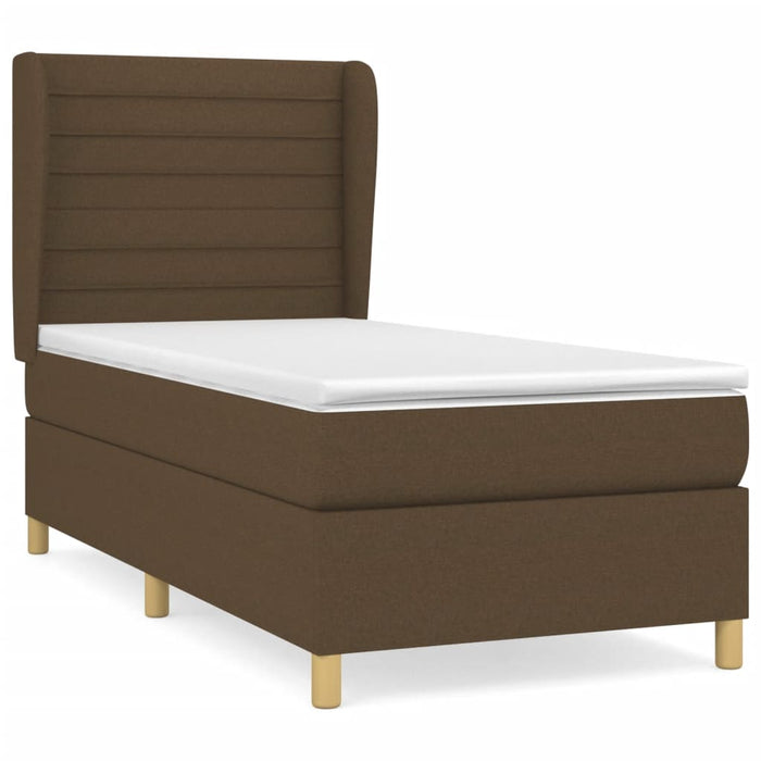 Pat box spring cu saltea, maro închis, 90x190 cm, textil - WALTI WALTI