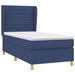 Pat box spring cu saltea, albastru, 90x200 cm, textil - WALTI WALTI