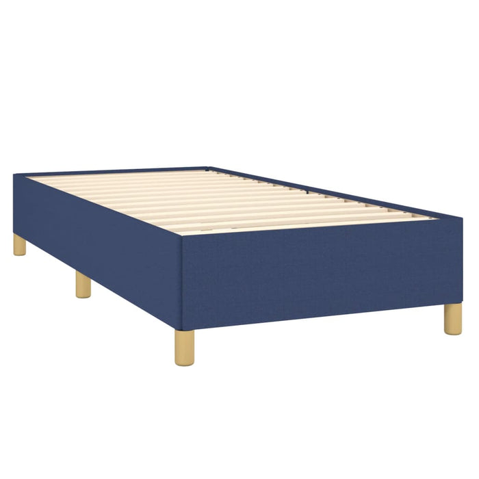 Pat box spring cu saltea, albastru, 90x200 cm, textil - WALTI WALTI