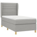 Pat box spring cu saltea, gri deschis, 100x200 cm, textil - WALTI WALTI