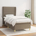 Pat box spring cu saltea, gri taupe, 100x200 cm, textil - WALTI WALTI