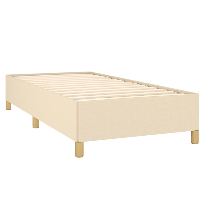 Pat box spring cu saltea, crem, 100x200 cm, textil WALTI