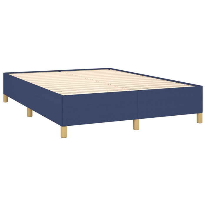 Pat box spring cu saltea, albastru, 140x200 cm, textil - WALTI WALTI
