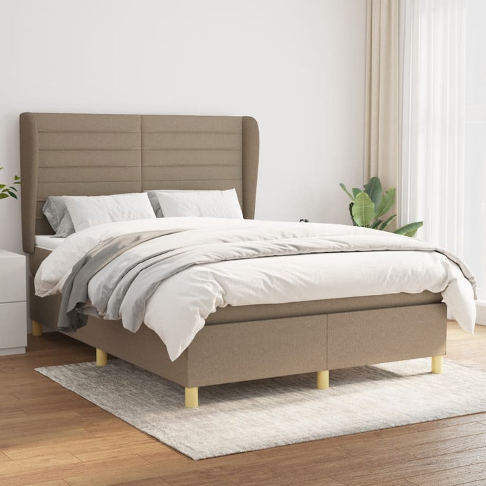 Pat continental cu saltea gri taupe 140x200 cm material textil - WALTI WALTI