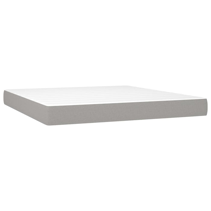 Pat continental cu saltea, gri deschis, 160x200 cm, textil - WALTI WALTI