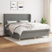 Pat box spring cu saltea, gri închis, 180x200 cm, textil - WALTI WALTI