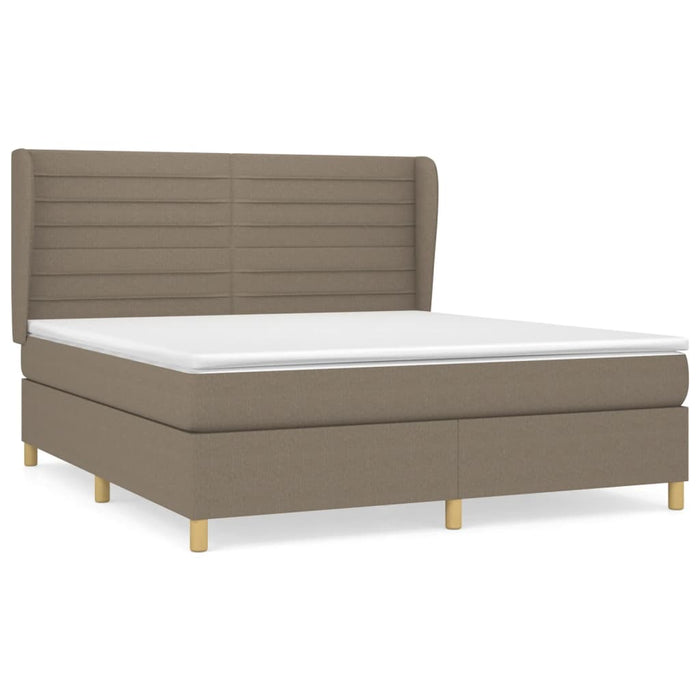 Pat continental cu saltea, gri taupe, 180x200 cm, textil - WALTI WALTI