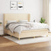 Pat continental cu saltea, crem, 180x200 cm, textil - WALTI WALTI