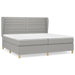 Pat box spring cu saltea, gri deschis, 200x200 cm, textil - WALTI WALTI