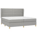 Pat box spring cu saltea, gri deschis, 200x200 cm, textil - WALTI WALTI