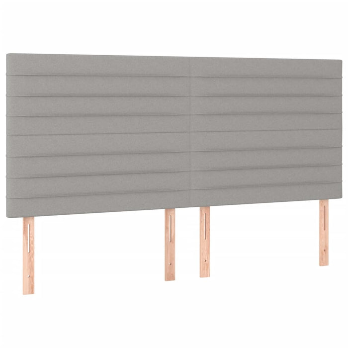 Pat box spring cu saltea, gri deschis, 200x200 cm, textil - WALTI WALTI