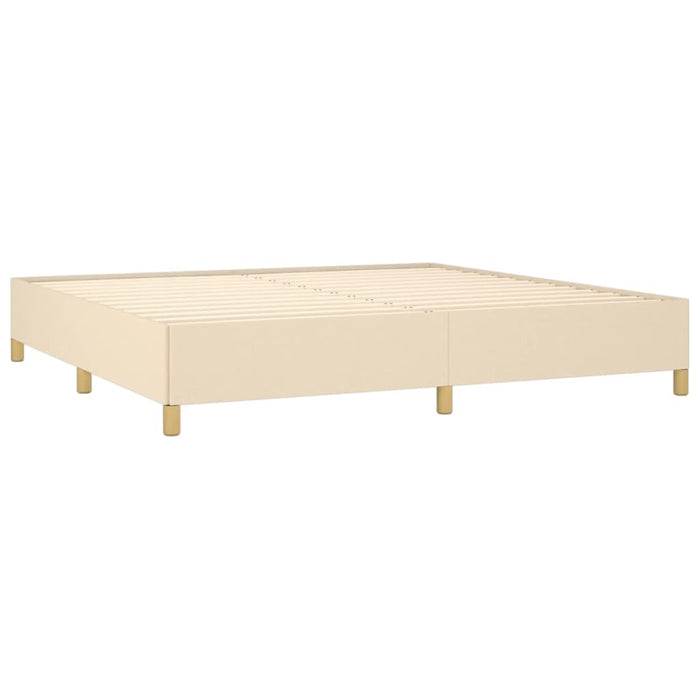 Pat box spring cu saltea, crem, 200x200 cm, textil WALTI