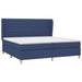 Pat box spring cu saltea, albastru, 200x200 cm, textil - WALTI WALTI