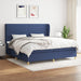 Pat box spring cu saltea, albastru, 200x200 cm, textil - WALTI WALTI
