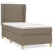 Pat box spring cu saltea, gri taupe, 90x190 cm, textil - WALTI WALTI