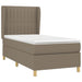 Pat box spring cu saltea, gri taupe, 90x190 cm, textil - WALTI WALTI