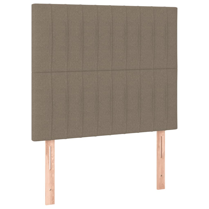 Pat box spring cu saltea, gri taupe, 90x190 cm, textil - WALTI WALTI